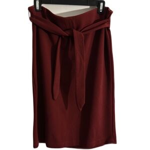 Loft Large red stretch pencil skirt with waist tie